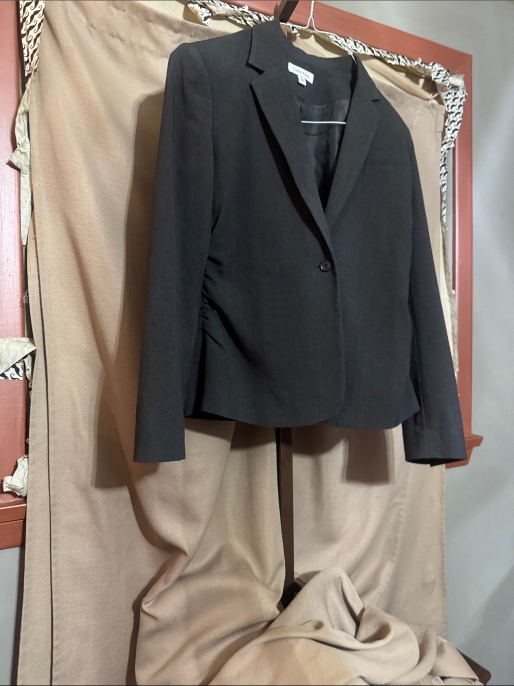 Calvin Klein Black Single-Button  Blazer